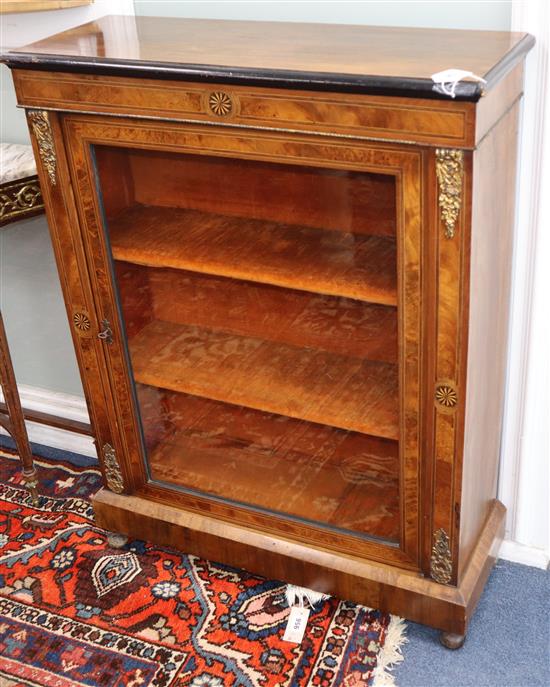 A late Victorian walnut pier cabinet W.78cm